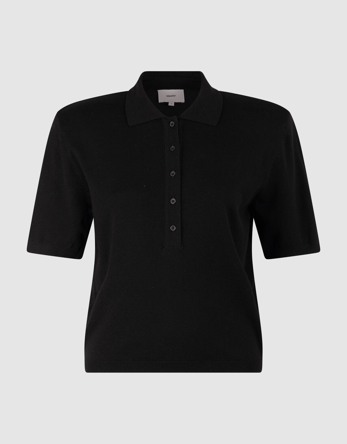 Shortsleeve Gebreide Polo Zwart