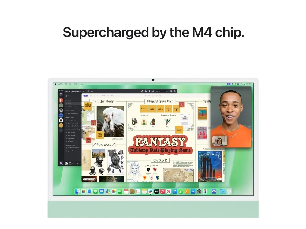 Apple iMac with 4.5K Retina display - Alt-i-én M4 - RAM 16 GB - SSD 256 GB - Apple M4 10-core - Gigabit Ethernet, IEEE 802.11ax (Wi-Fi 6E), Bluetooth 5.3 - macOS Sequoia 15.0 - skærm: LED 24