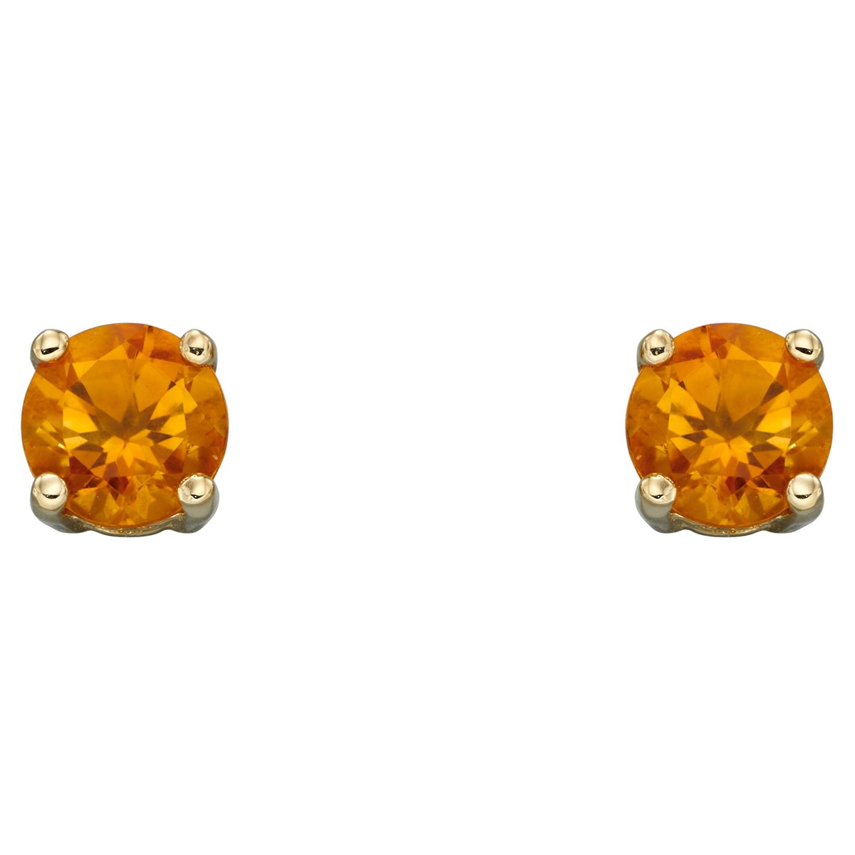 Boucle d'oreille novembre citrine en or 375/1000