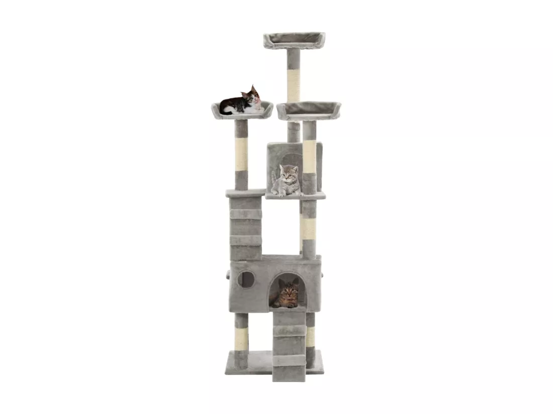 Arbre à chat avec griffoirs en sisal 170 cm Gris