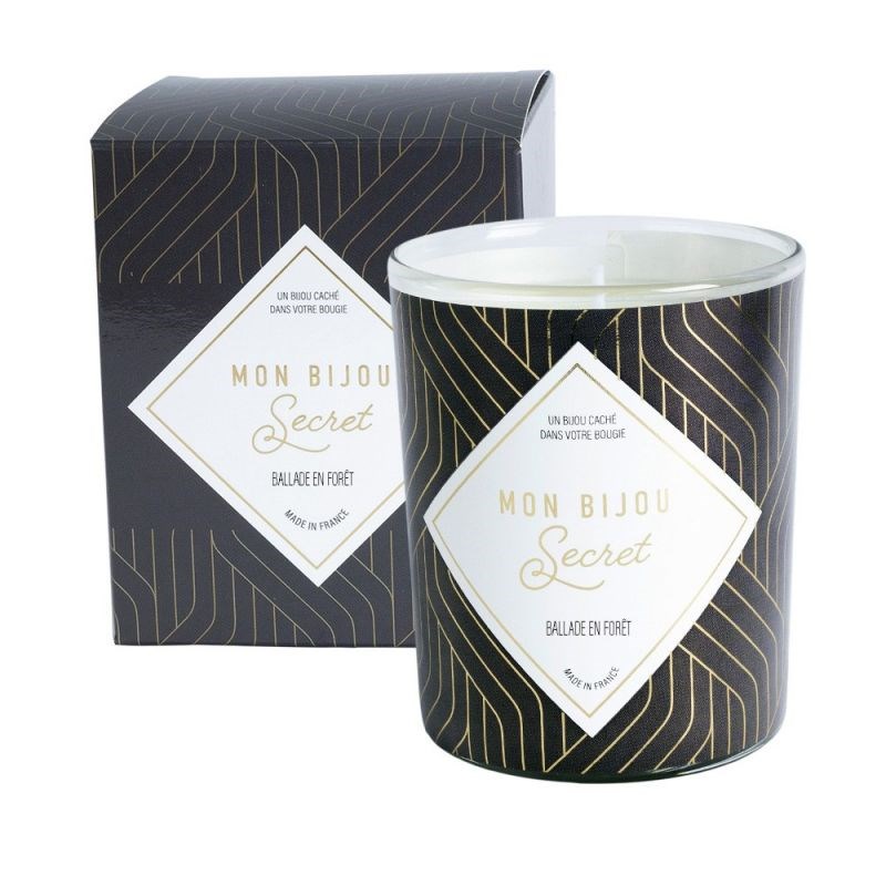 Bougie Bijou Bracelet argenté - Parfum Balade en forêt - 40h