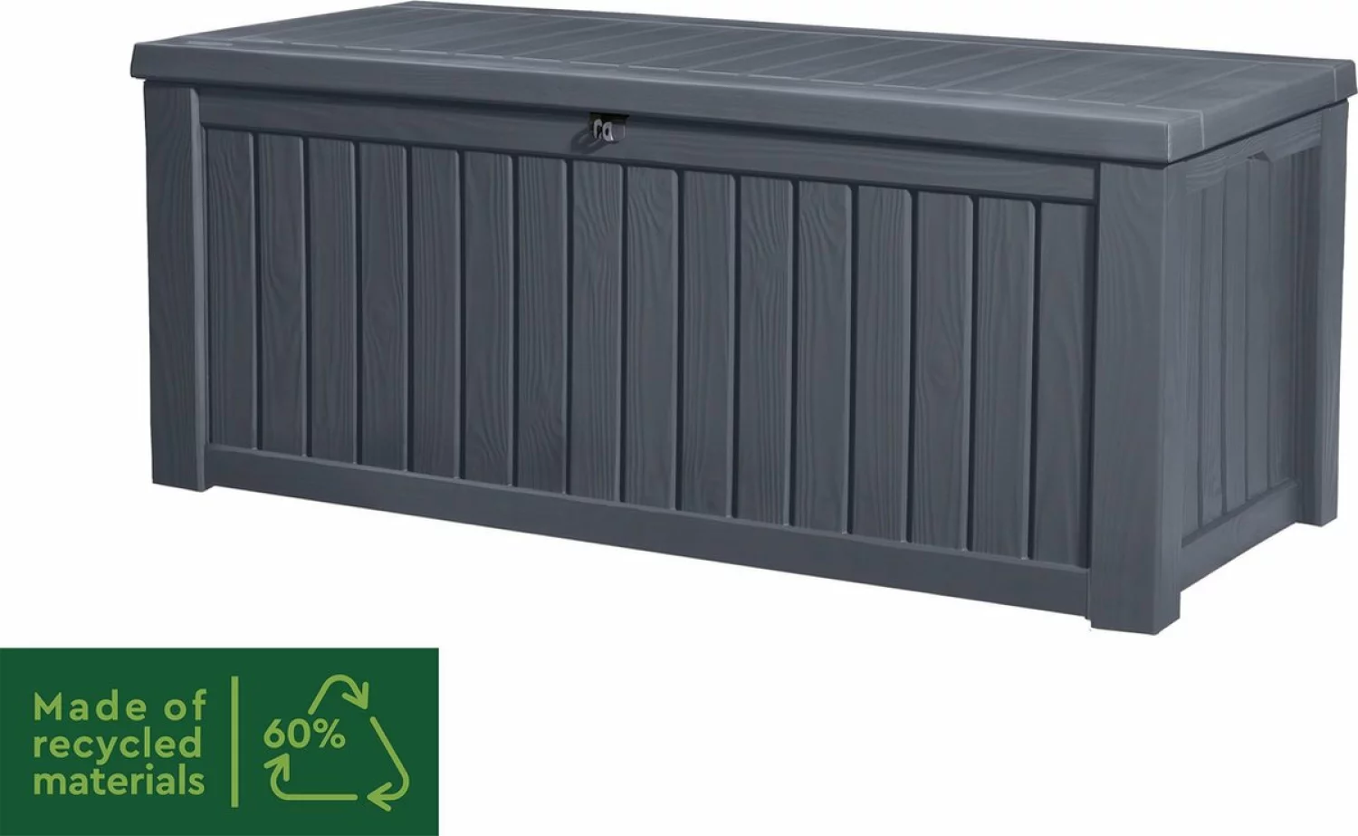 Keter 247606 Rockwood Opbergbox - Grafiet - 570 L - 155x72,4x64,4cm
