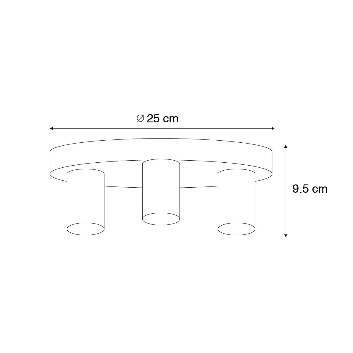 Smart plafondlamp brons rond incl. 3 Wifi G95 - Facil
