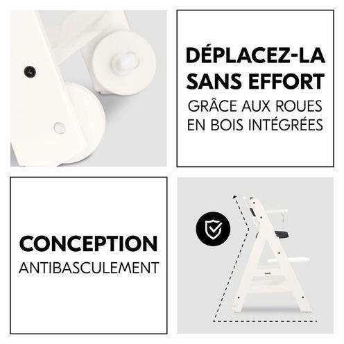 Chaise haute Beta+ avec accessoires - Blanc - HAUCK