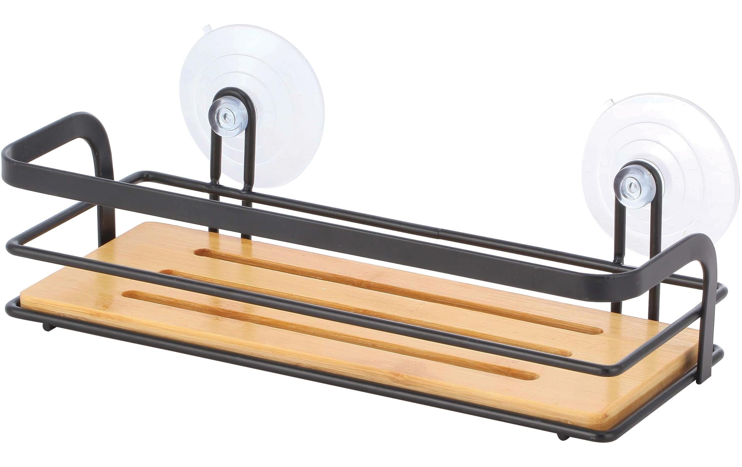 Duschmittelhalter Hiko rechteckig Braun/Schwarz mattAblagekorb