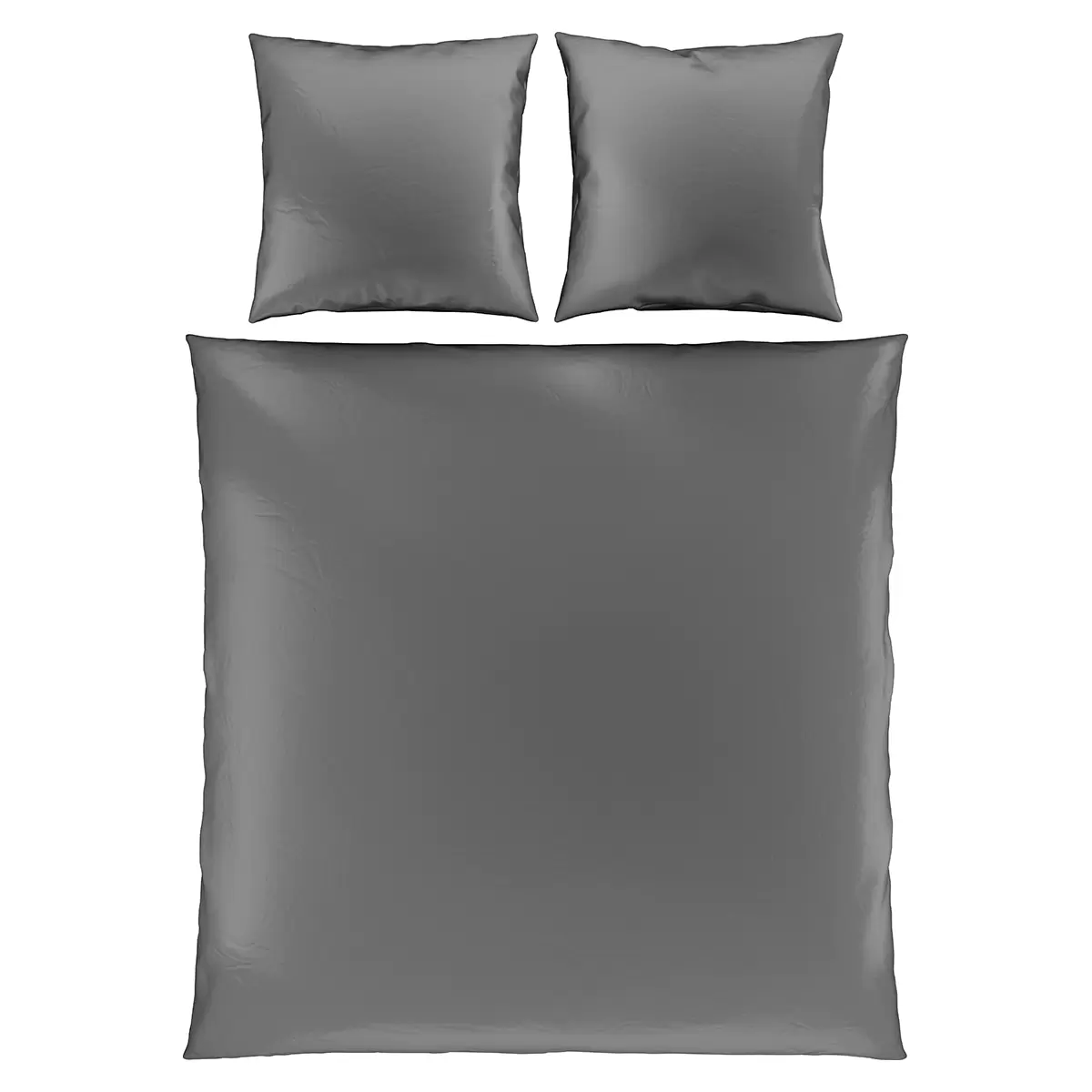 Bettwäsche-Set Satin uni Lydia Anthrazit