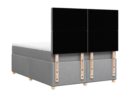 Sommier à lattes de lit avec matelas Gris clair 140x190cm Tissu