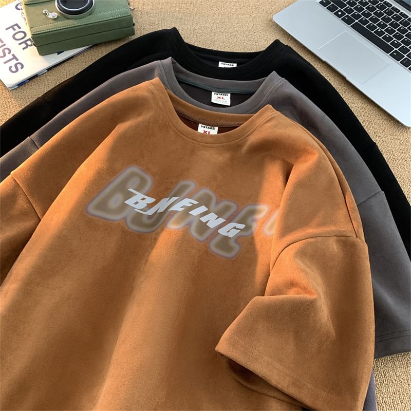 Wescosso - T-shirt met korte mouwen, ronde hals en belettering