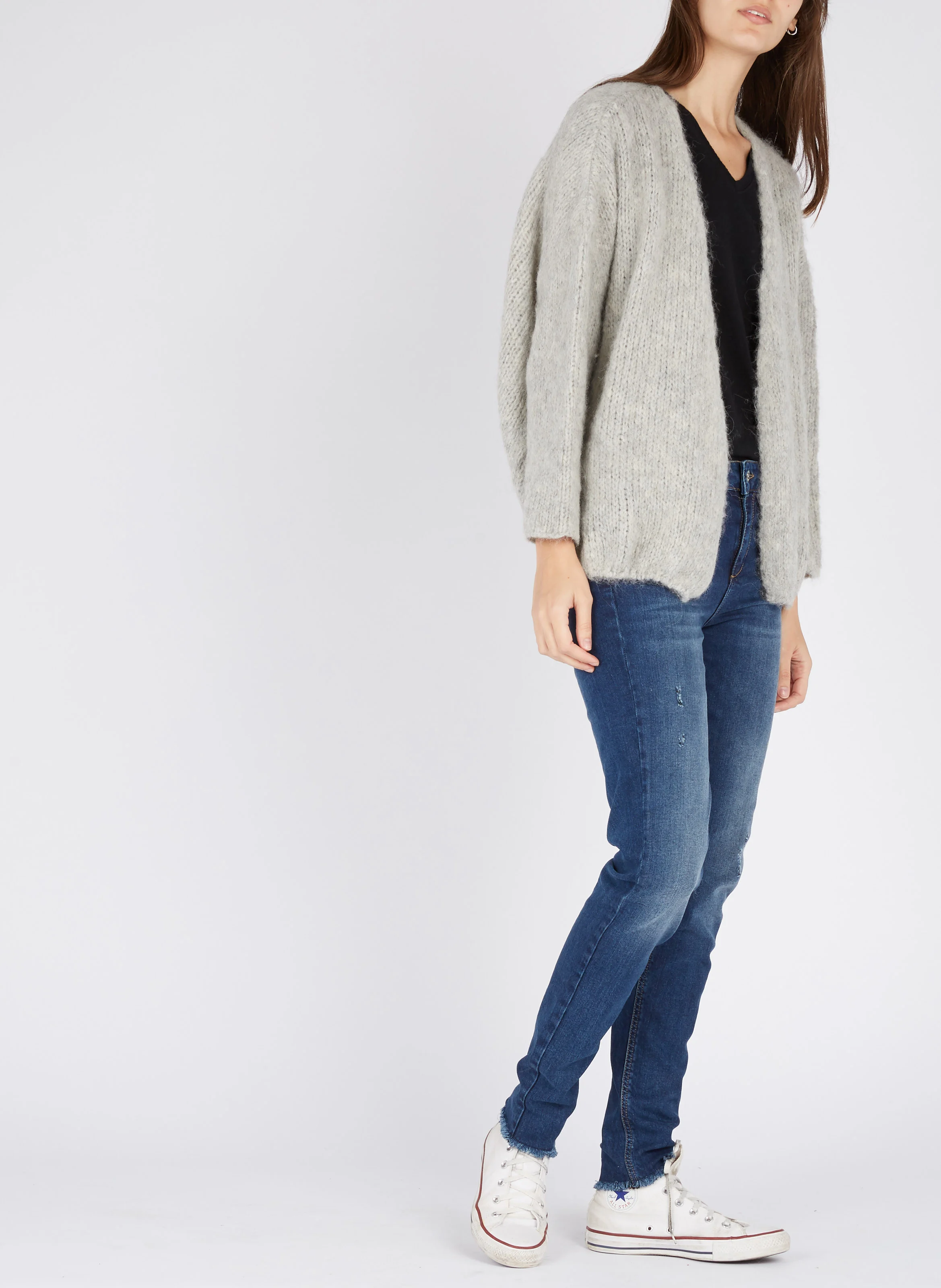 SONOMA - Tee-shirt col V en coton | Noir