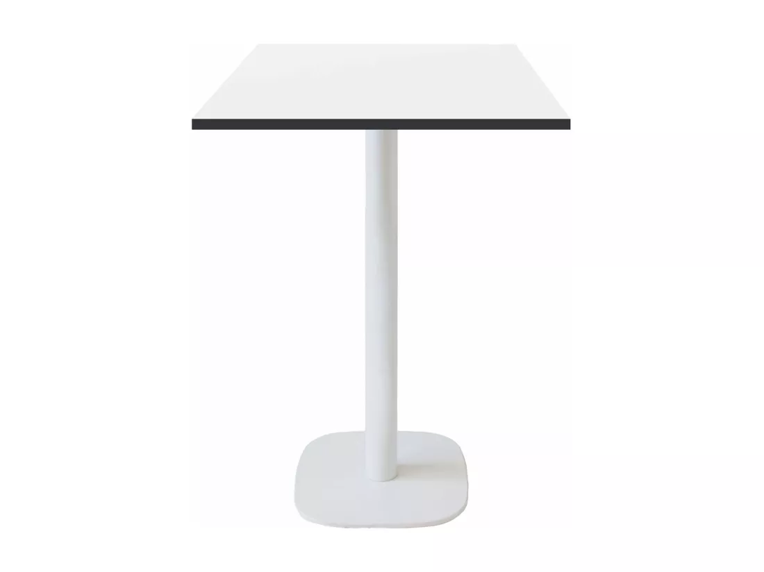 Mange-debout 60 x 60 cm - modèle Round pied blanc blanc chants noir