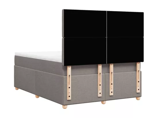 Sommier à lattes de lit avec matelas Taupe 160x200 cm Tissu