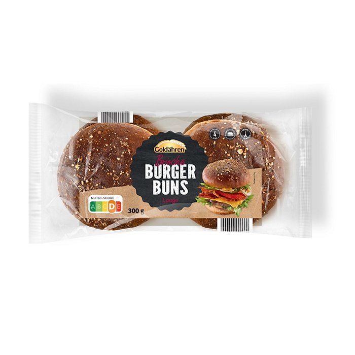GOLDÄHREN Brioche Burger Buns mit Lauge 300 g