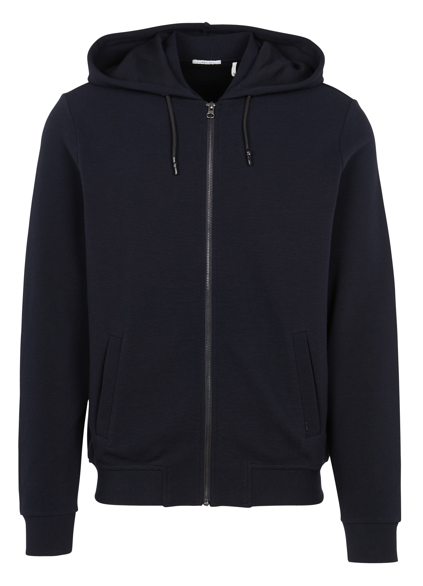 Gilet col rond regular fit à capuche en coton mélangé | Bleu