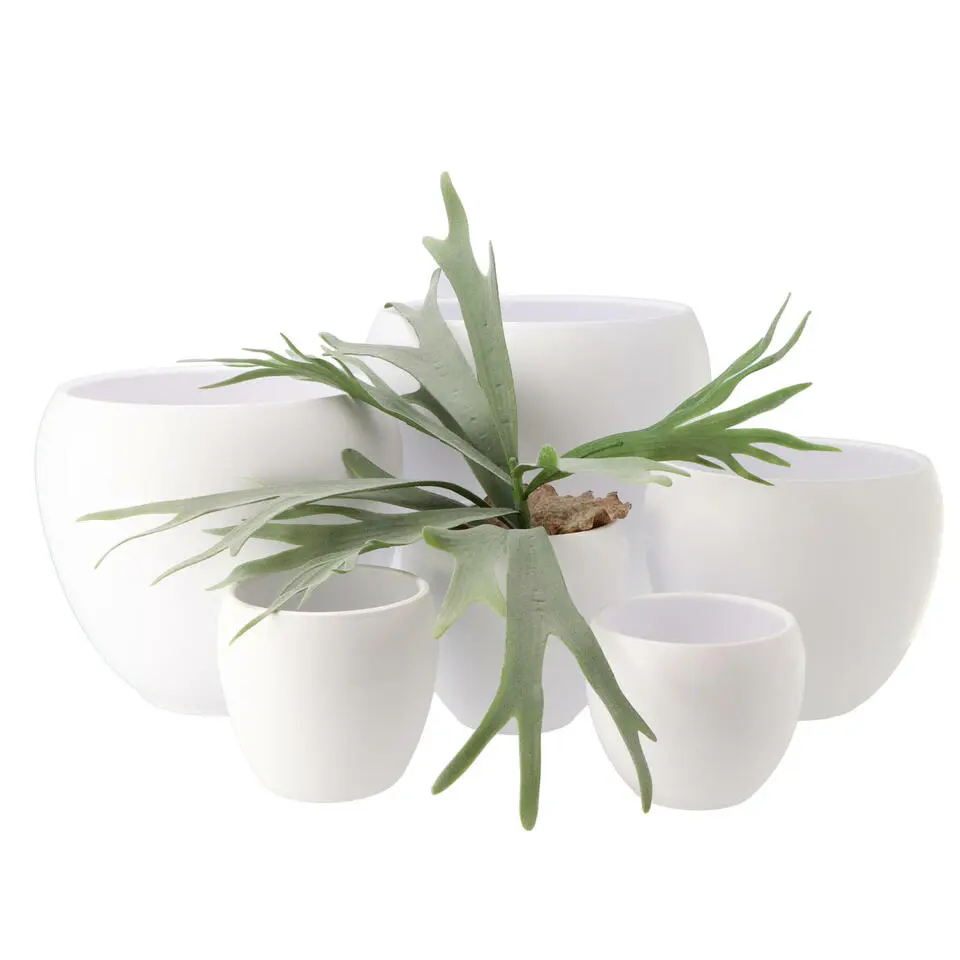 DK Design plantenpot - Vinci - wit mat - D24 x H28 cm