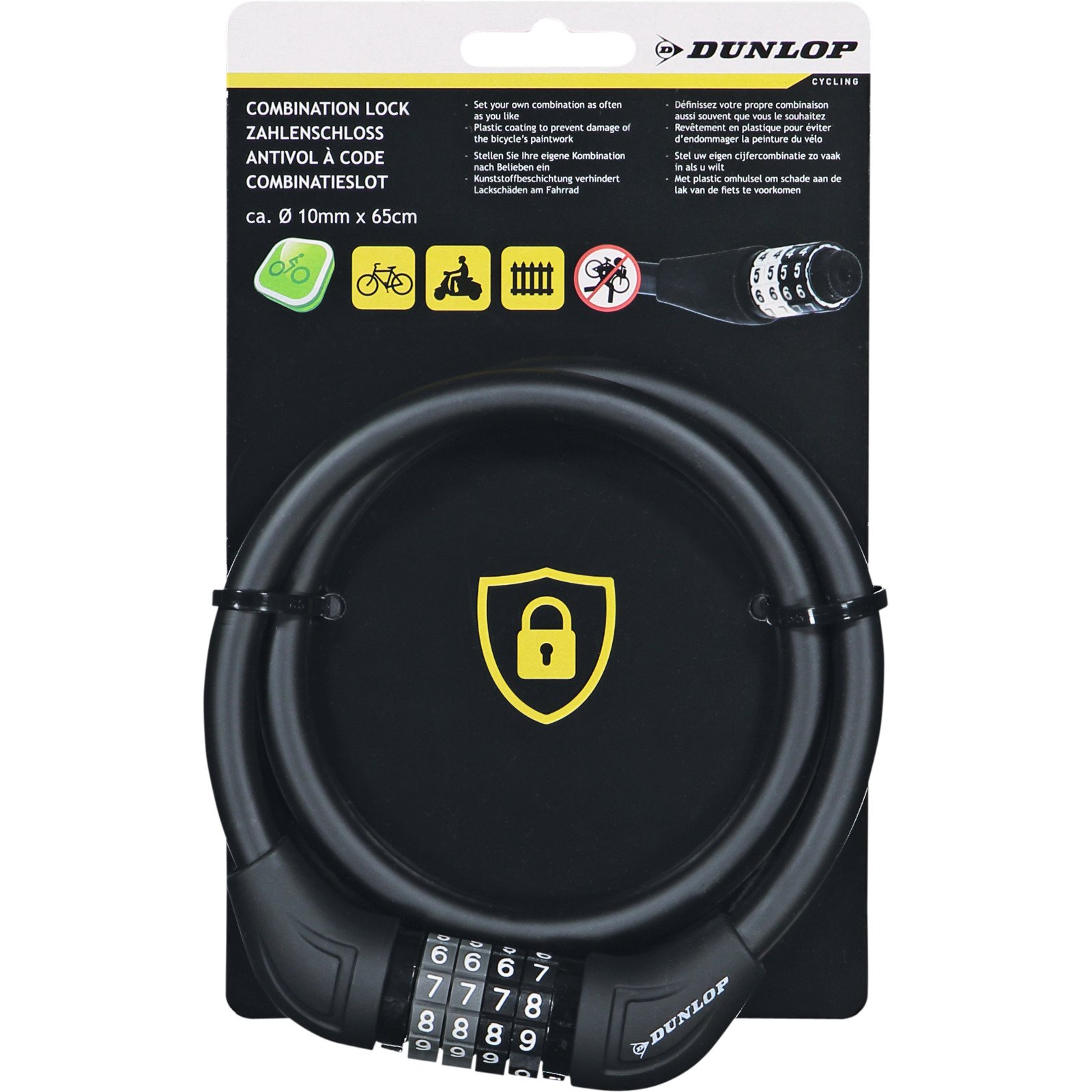 Dunlop Zahlenschloss 10 x 650 mm assortiert