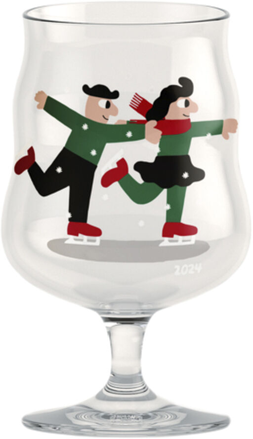Holmegaard Mikkeller Universal Ølglas Christmas 2024 40 cl klar m. deko Transparent