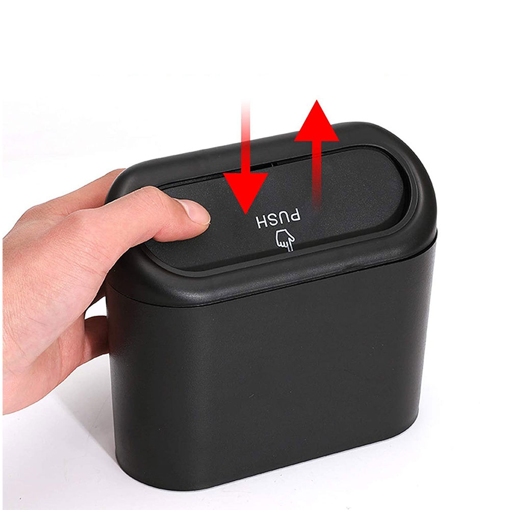 (700ml) Mini Hänge Mülleimer Auto Abfallbox - Schwarz