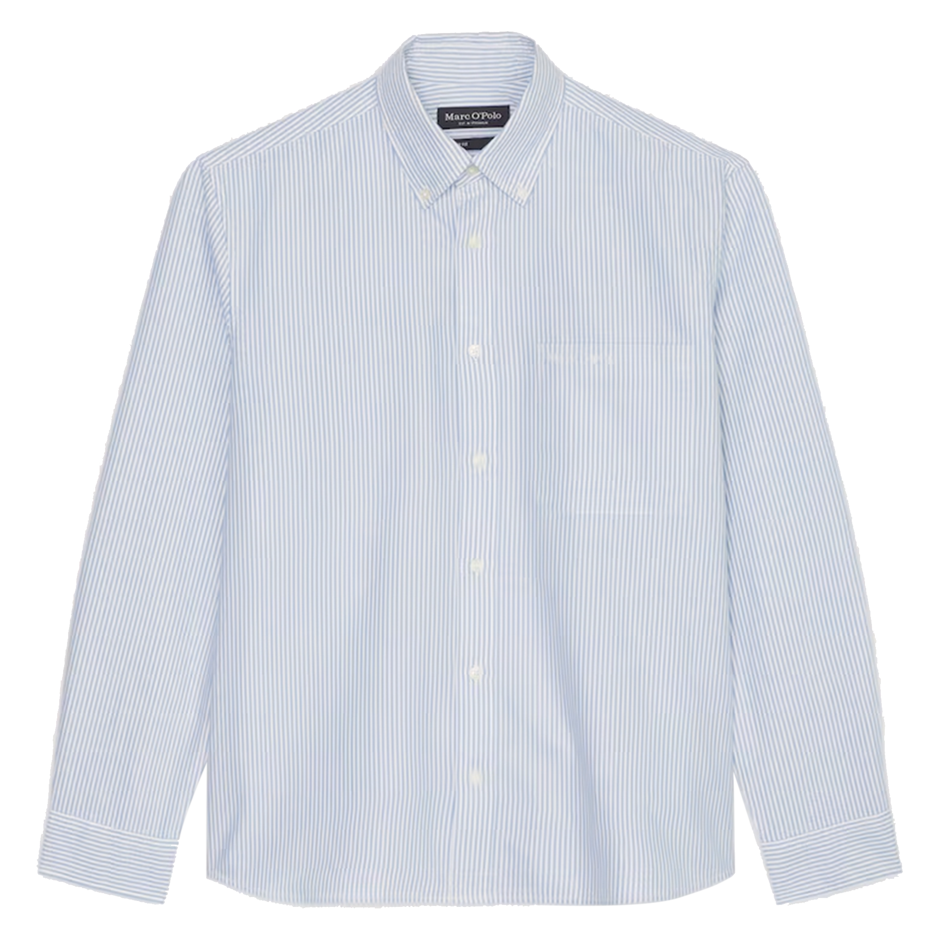 Chemise droite rayée en coton bio | Bleu