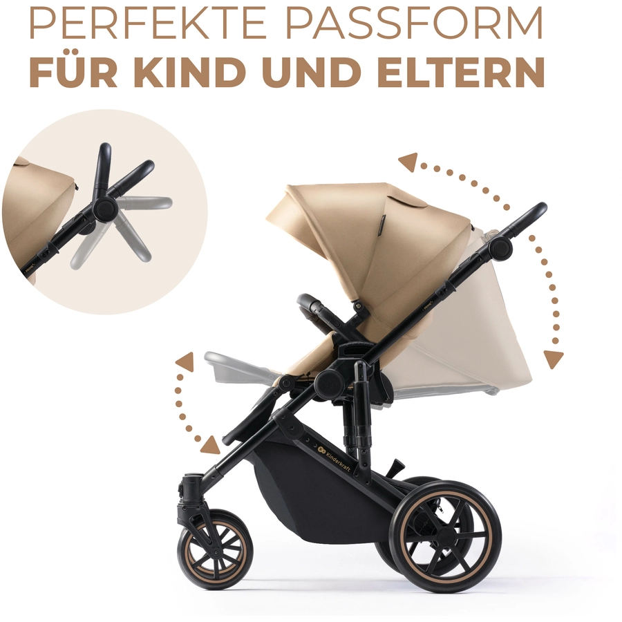 Kinderkraft Kombikinderwagen PRIME 2 2 in 1 Sandrose Beige