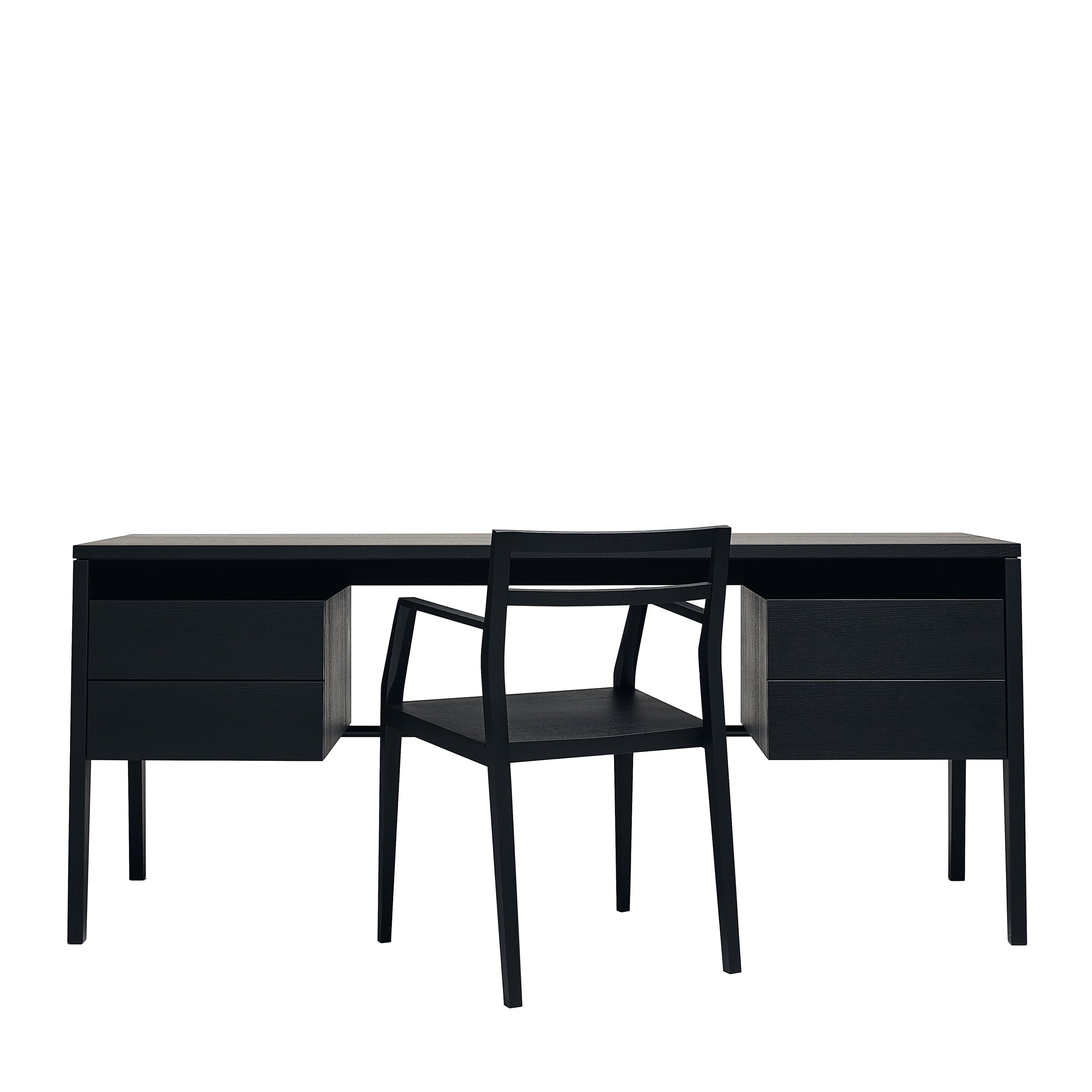 MINT Furniture Bureautafel, 180 x 55 x 75 cm, Zwart gebeitst eiken
