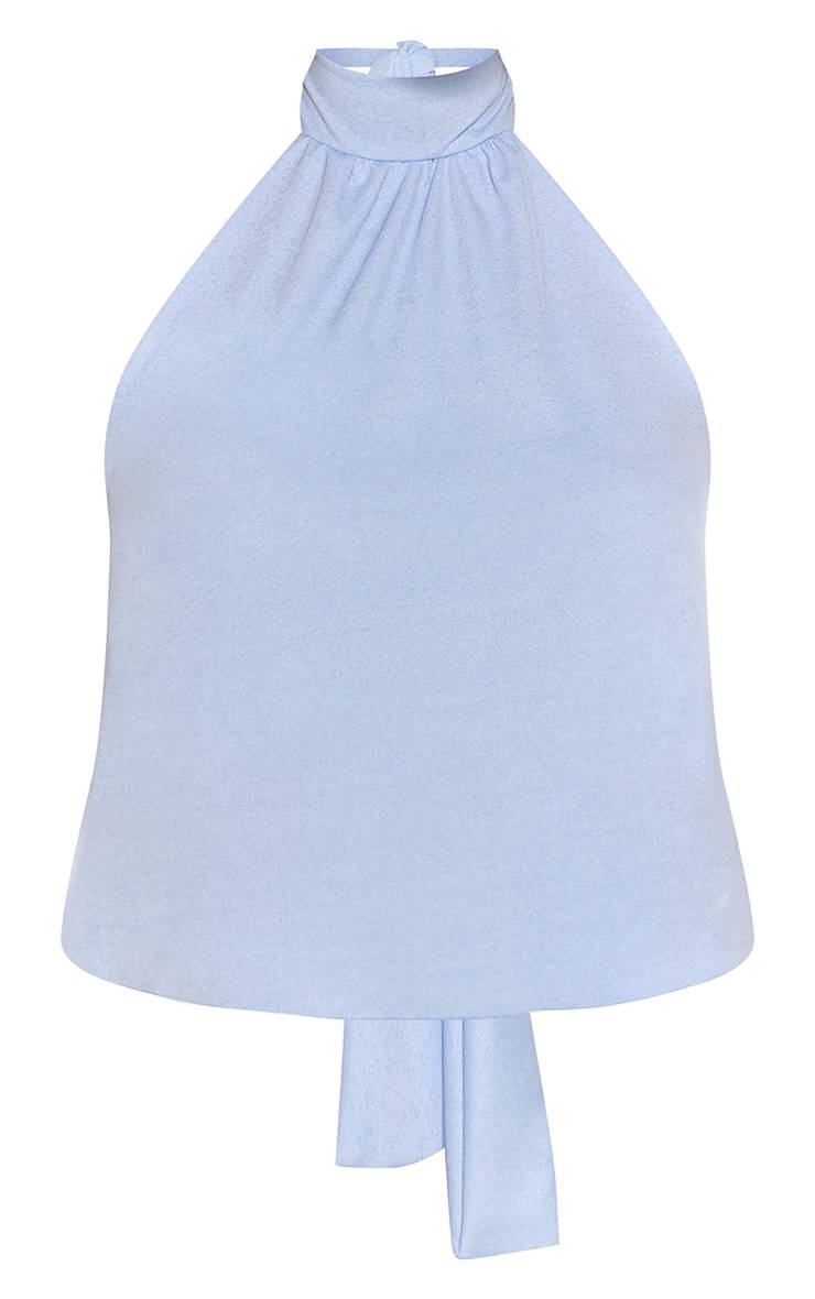 Bleu Layette Haut À Fronces Effet Pelure D'oignon Co-ord