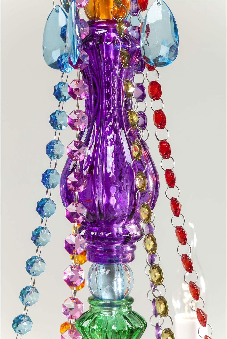 Kare Design Hängeleuchte Starlight Rainbow, Mehrfarbig, 55cm Durchmesser, Deckenlampe, Kronleuchter, Stahlgestell, Acryl Ketten, keine Leuchtmittel inklusive, 70x55x55 cm (H/B/T)