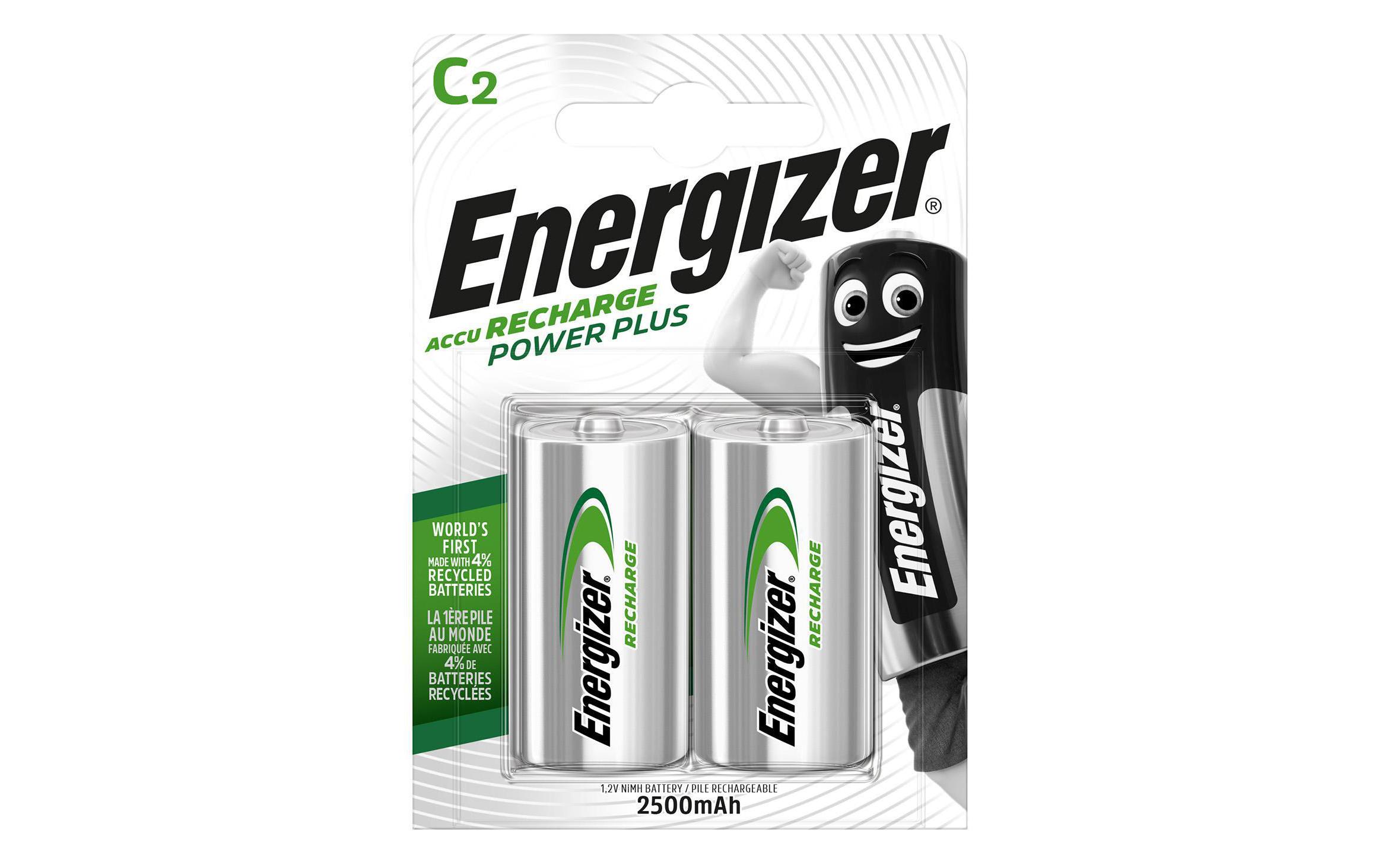 Akku Power Plus NiMH C 2500 mAh, 2 StückWiederaufladbare Typ-C-Akkus