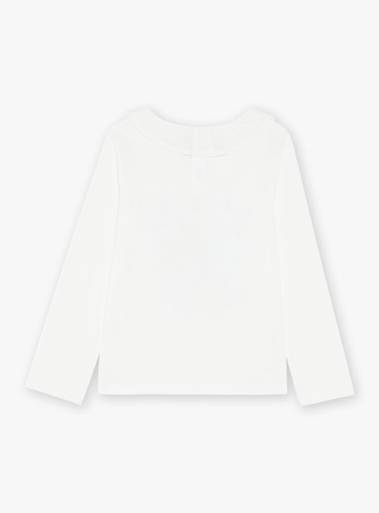 T-shirt écru à collerette