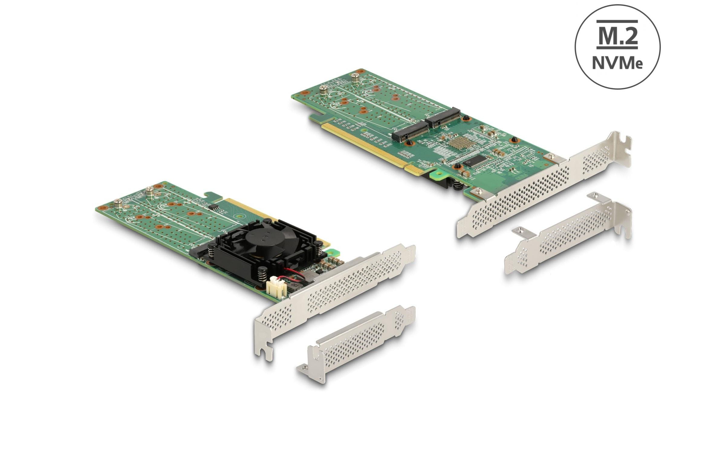 Host Bus Adapter PCI Express x16 - 4x NVMe M.2 Key M<br>Delock PCI Express x16 Karte zu 4 x intern NVMe M.2 Key M – Low Profile Formfaktor