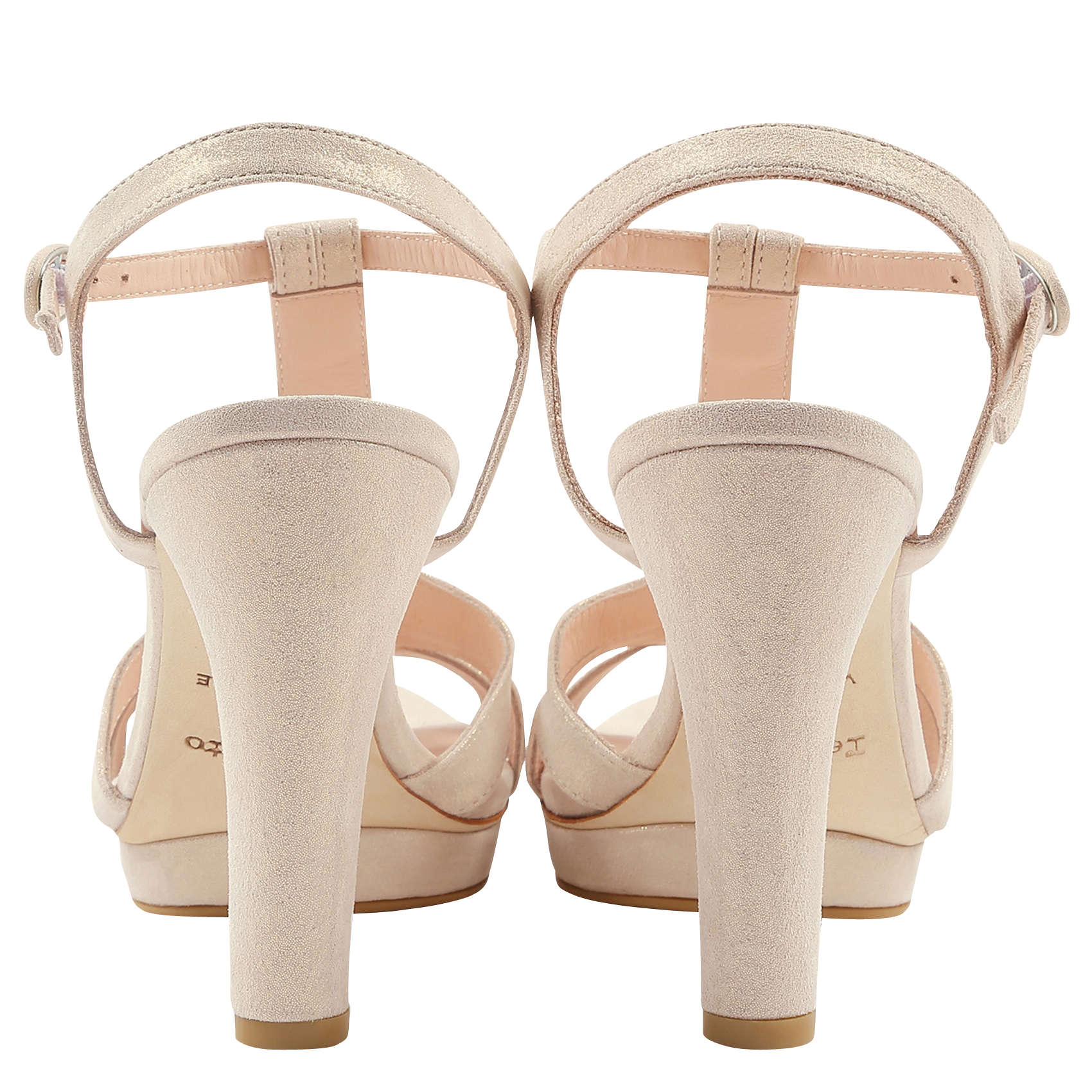 BIKINI - Sandales hautes à talons en cuir | Beige