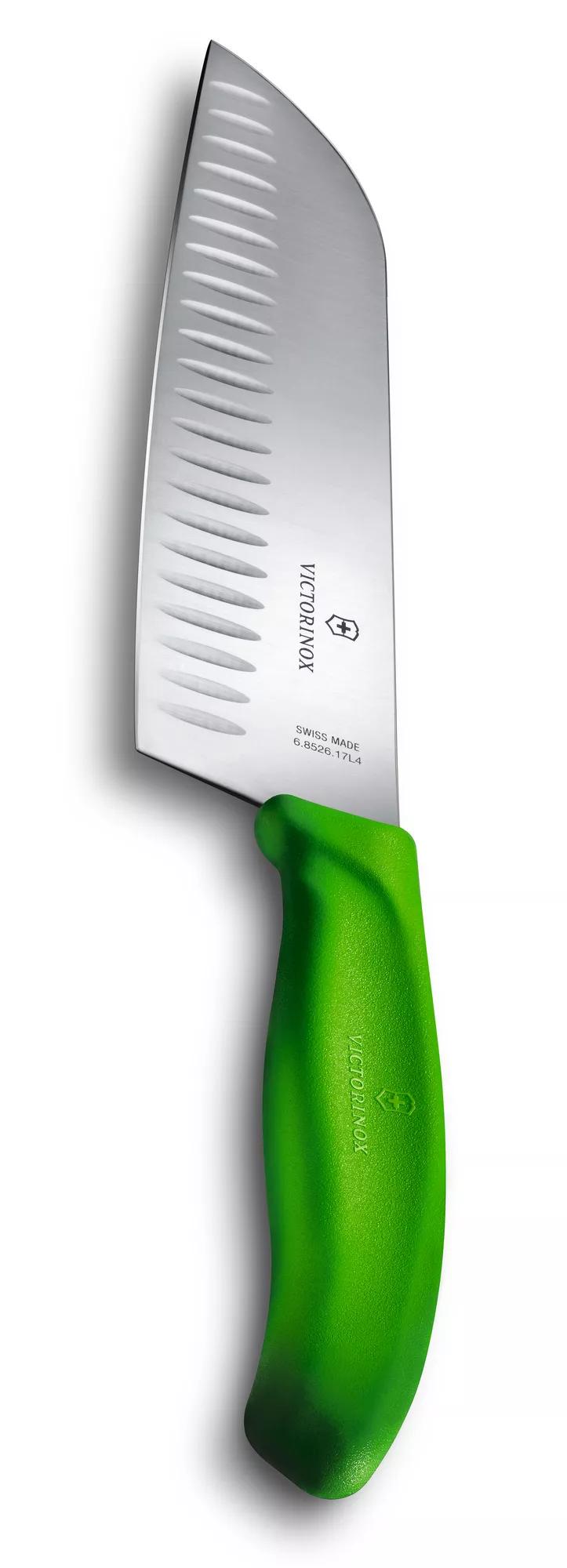 Swiss Classic Santokumesser, Kullenschliff-grün