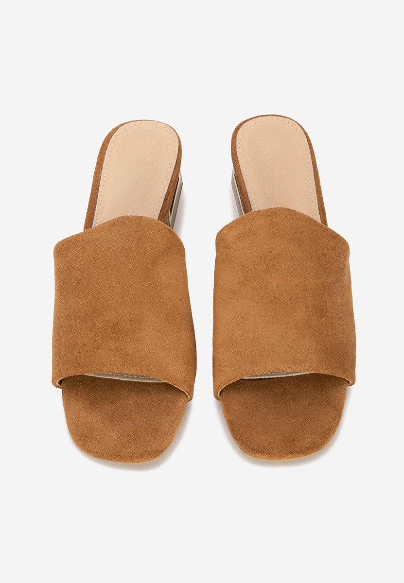 Mules à talon épais bruns Alesandria