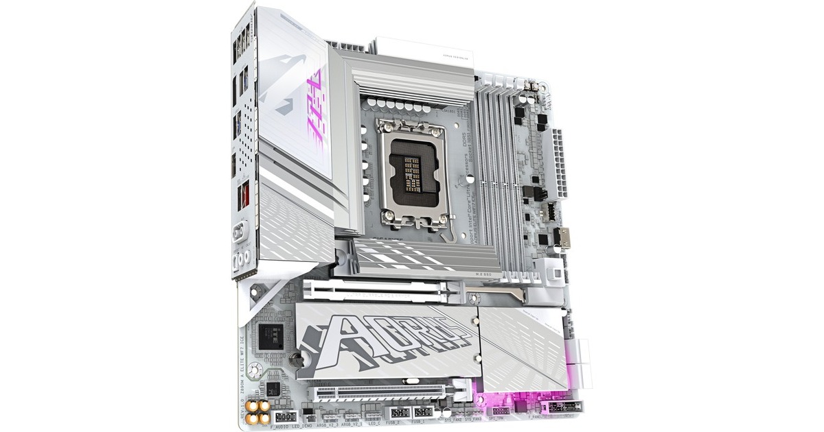 GIGABYTEZ890M AORUS ELITE WF7 ICE socket 1851 moederbord  (RAID, 2.5Gb-LAN, Wi-Fi 7, BT, Sound, µATX)