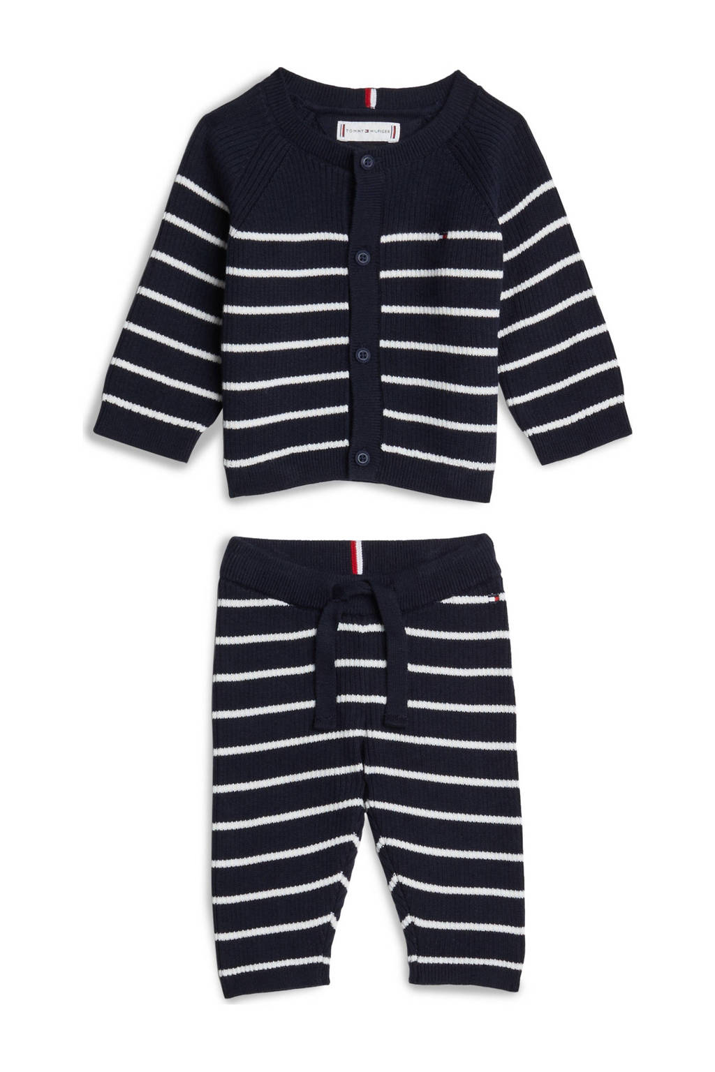 Tommy Hilfiger vest + broek met streep donkerblauw/wit