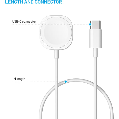 Fixed lightning kabel 1 meter - hvid