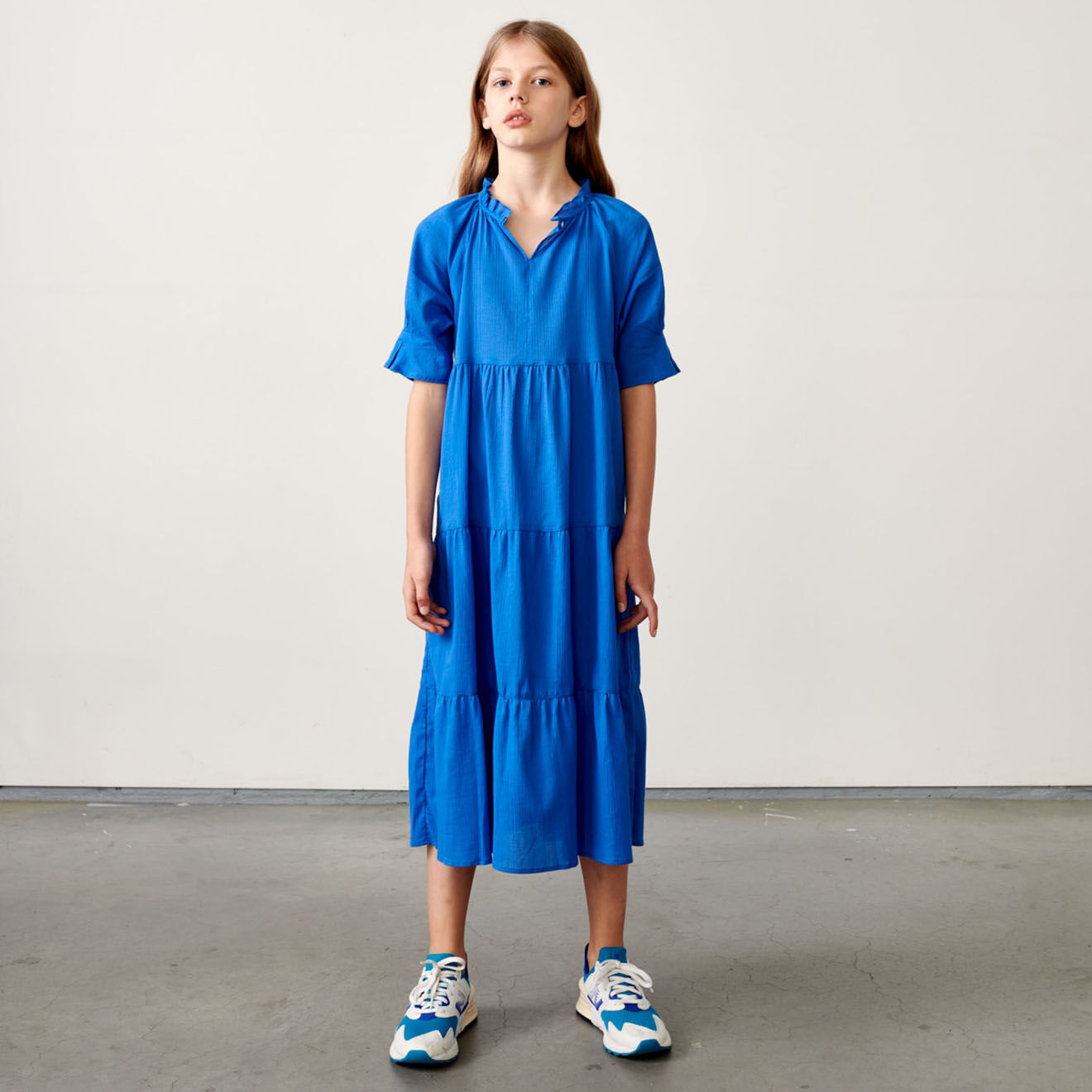 Bellerose Robe longue Pattie en Coton bleue