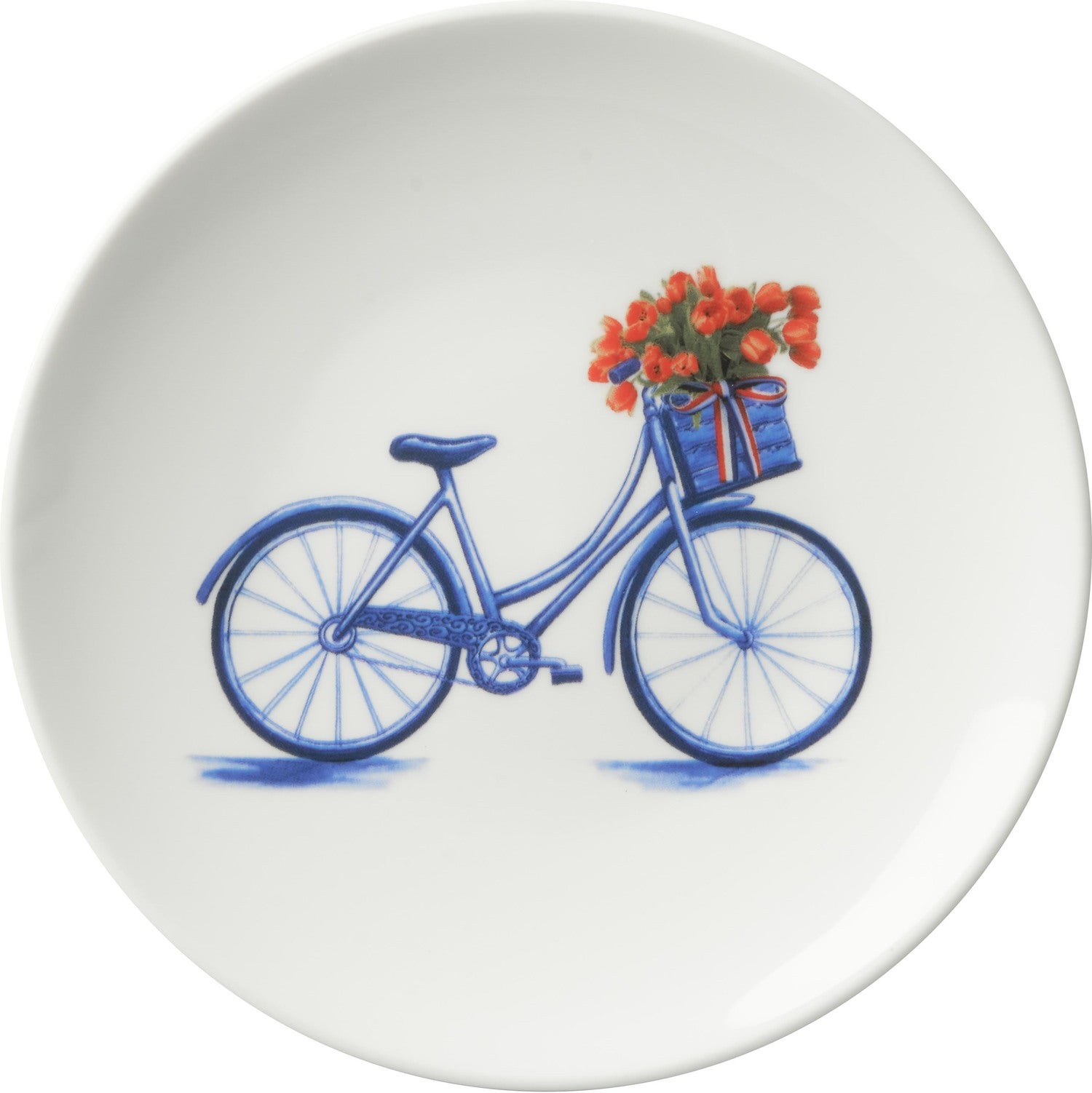 Heinen Delfts Blauw wandbord Fietsen blauw D 16 H 2 cm