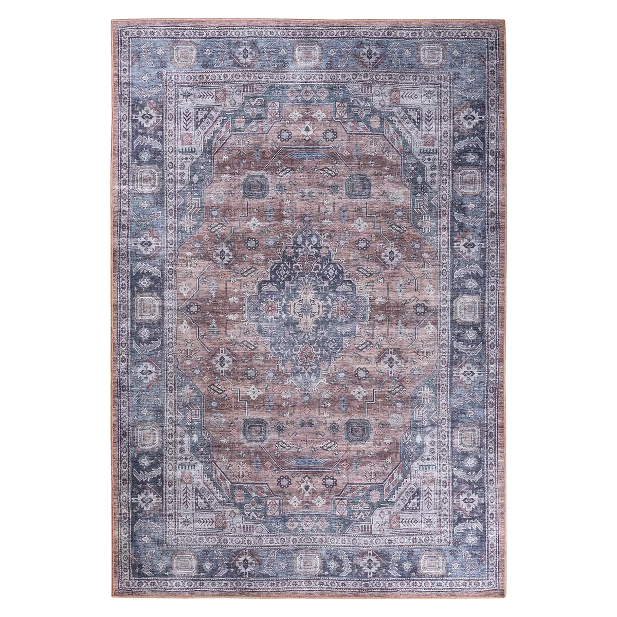 Teppich Greta blau,terracotta