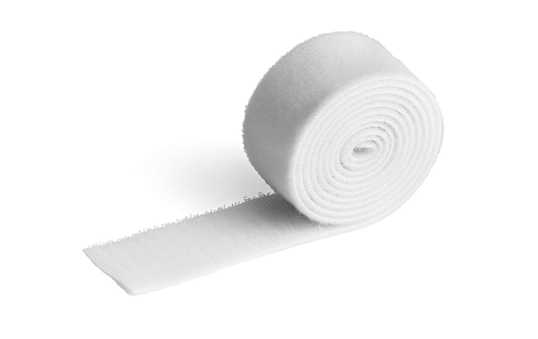 Klettband-Rolle Cavoline Grip 30 mm x 1 m, WeissKlettband-Kabelbinder zum schnellen Ordnen und Bündeln von Kabeln