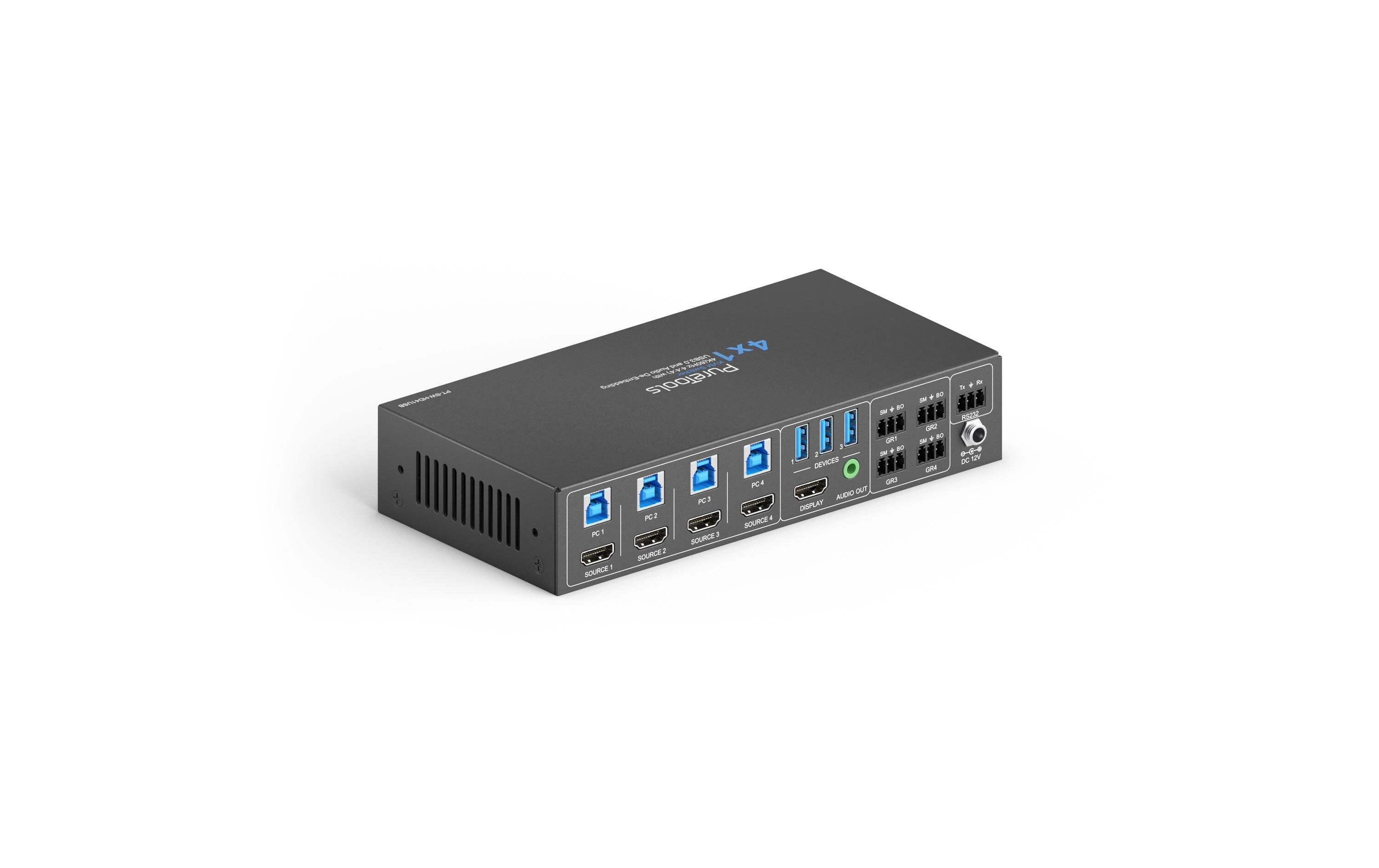Switcher PT-SW-HD41USB HDMI<br>4x1 4K 18Gbps HDMI Switcher mit KVM
