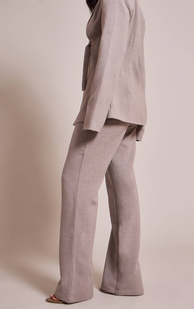 Gris Cendré Pantalon Tailleur Large Petite Taille