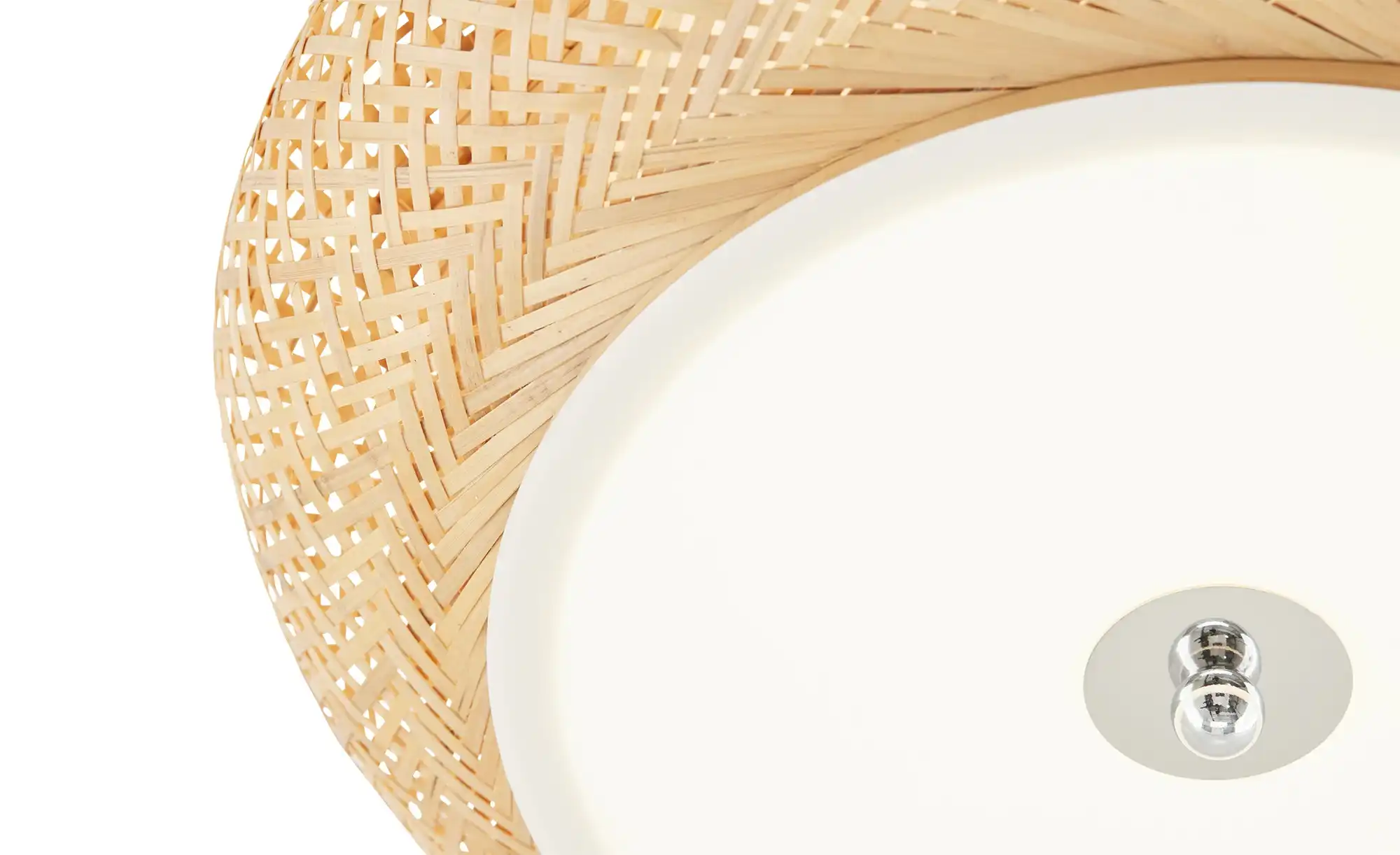 KHG LED-Deckenleuchte, Rattan / weiß