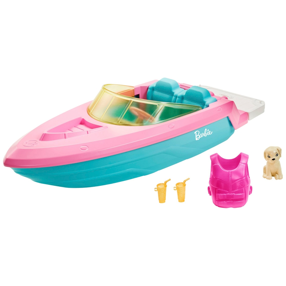 Barbie-Boot mit Welpe und Zubehör
