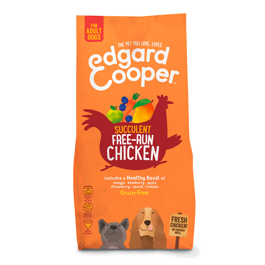 Ração para cães adultos Edgard & Cooper com frango