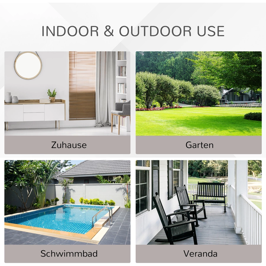 Outsunny 3 - Sitzer Rattansofa mit Kissen braunweiß