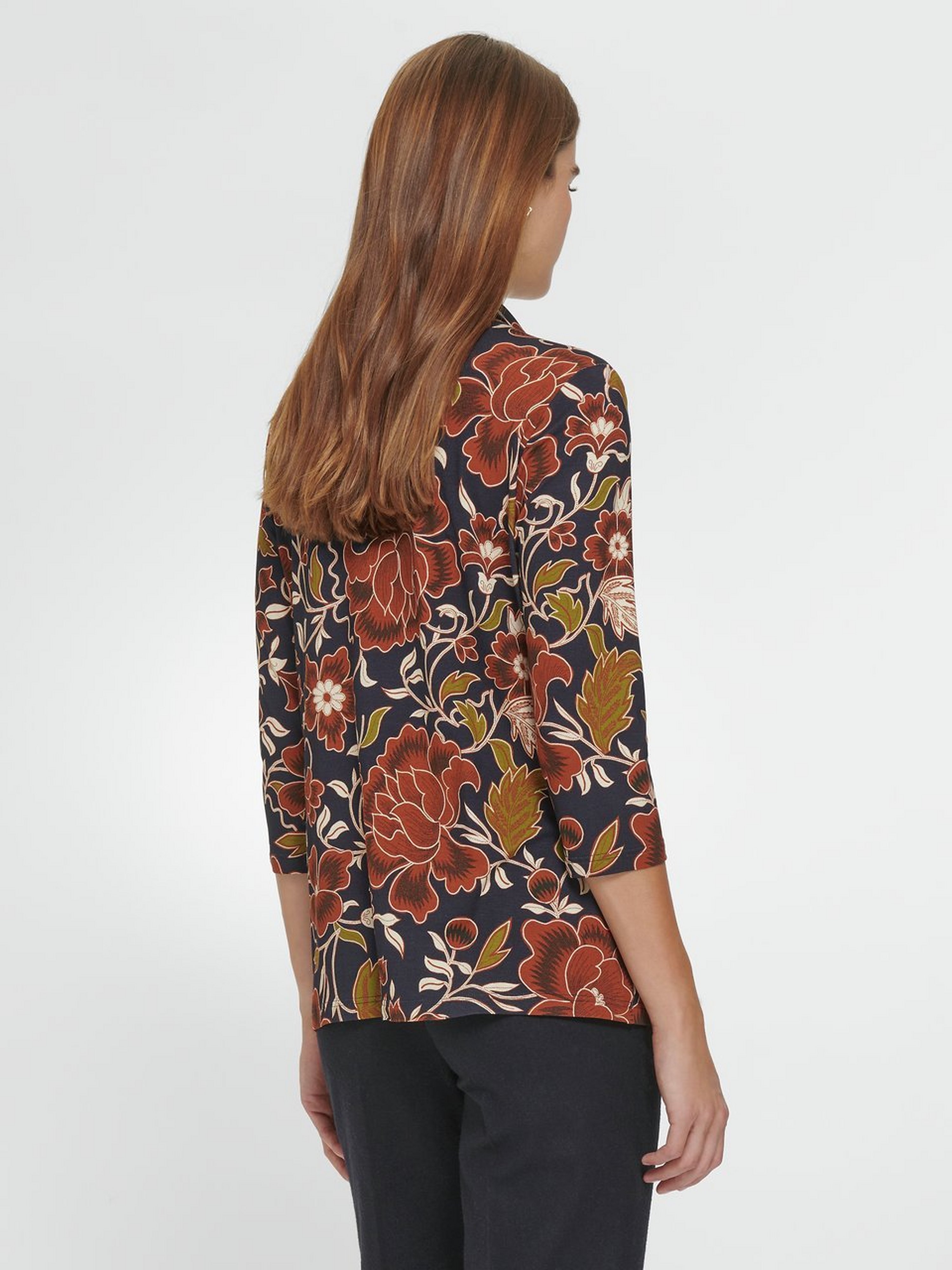 Jersey-Bluse mit 3/4-Arm