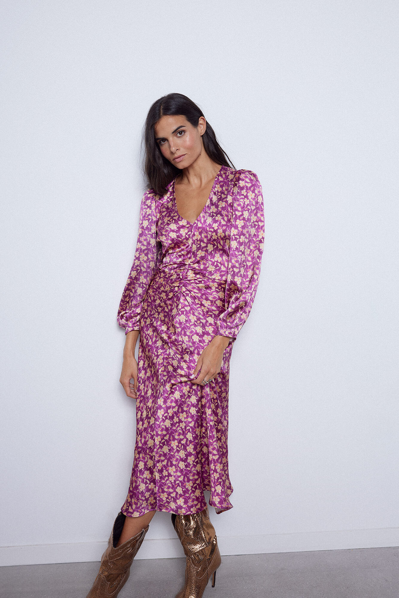 vestido longo estampado