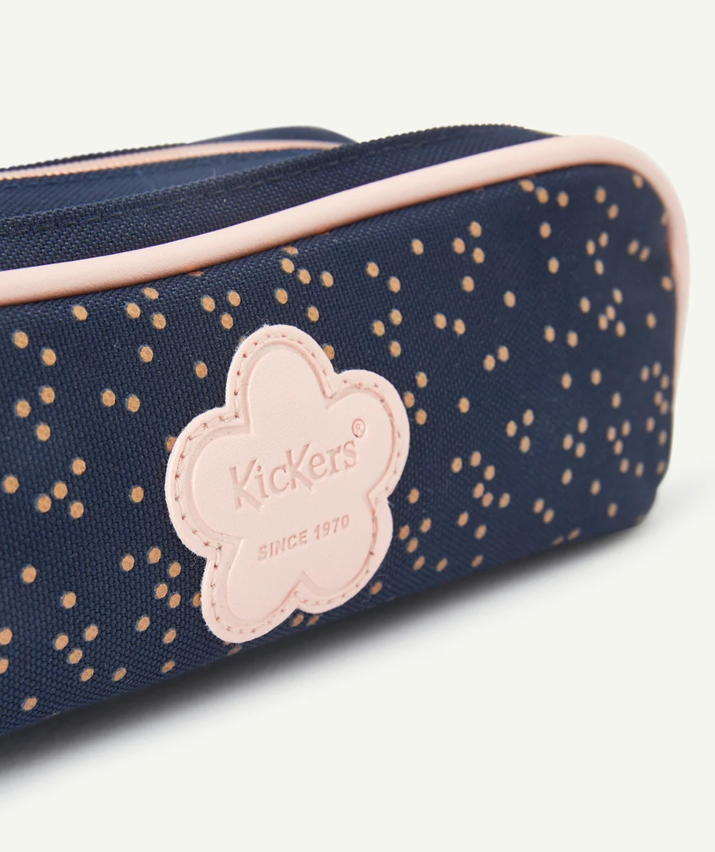 KICKERSTROUSSE BLEU MARINE À POIS ET ROSE AVEC DOUBLE COMPARTIMENT