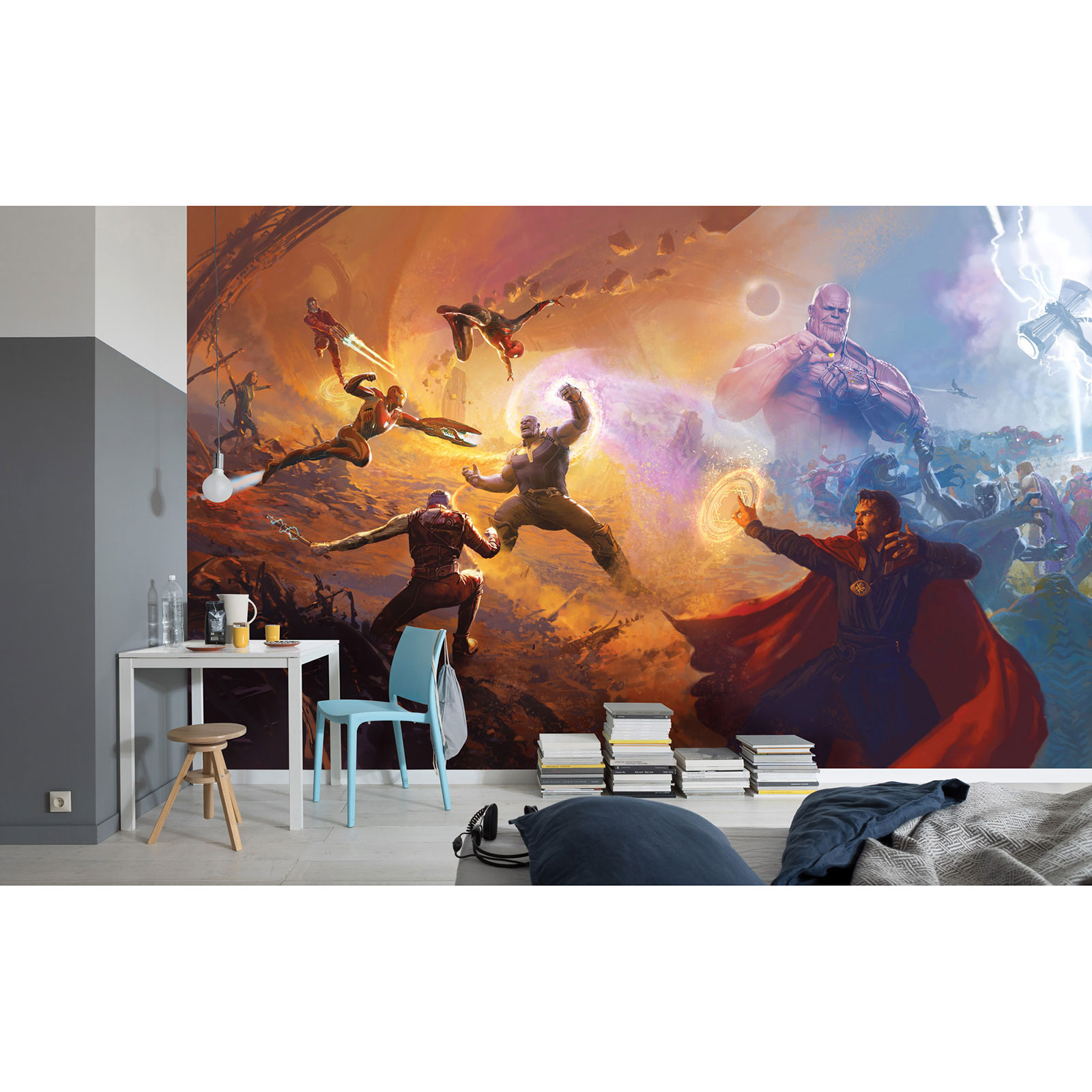 Vlies-Fototapete AVENGERS BATTLES TWO WORLDS - 500x280 cm