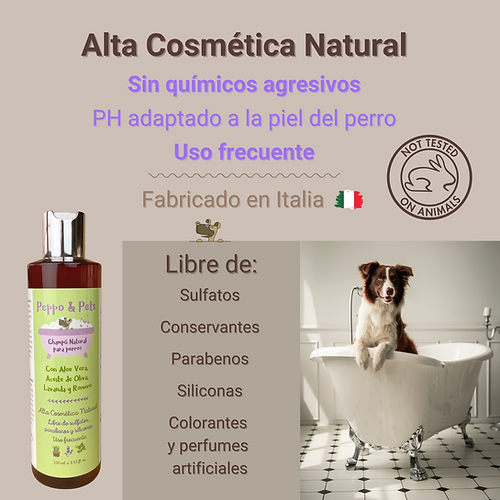 Peppo and Pets - Shampoo para cães feito com ingredientes naturais - Com Aloe Vera